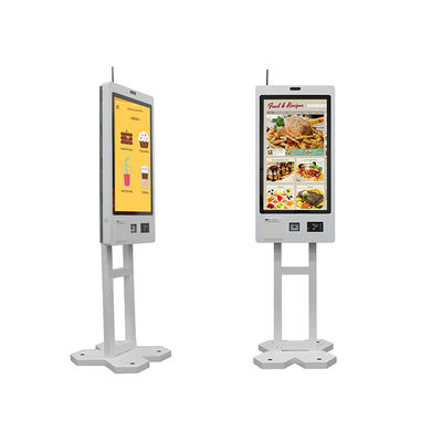 Αγορά 21.5 23.8 27 32 Inch Touch Screen Self Service QR Code Scanner Ticket Receipt Printer Ordering Payment Kiosk for Restaurant online manufacture