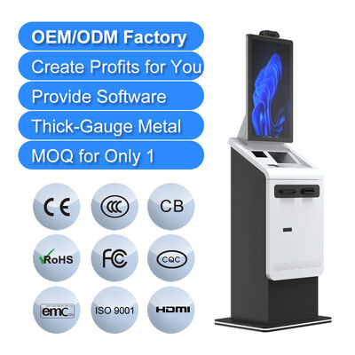 Αγορά Self Service Terminal Payment Self Check Out Μηχανή ανακύκλωσης μετρητών και εκτυπωτής εισιτηρίων Διανομέας μετρητών LCD οθόνη αφής κιόσκι πληρωμής online manufacture