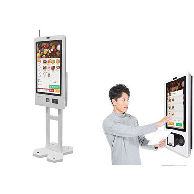 Checkout Self Service Reception Kiosk Fast Food Kiosk 24 Inch Capacitive Order for Cinema