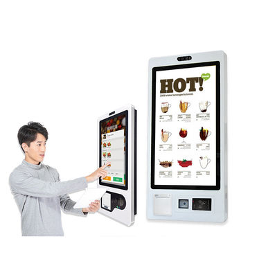Capacitive Retail Self Service Kiosk Εστιατόριο Παραγγελία οθόνη αφής με θερμικό εκτυπωτή