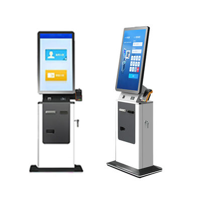 Custom Airport Hotel Parking Check in Kiosk Machine Capacitive Touch Cash Acceptor Card Dispenser Passport Scanner Payment Kiosk