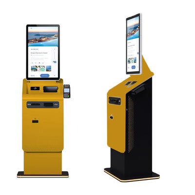 OEM 27/32 Inch Android/Win Self Service Payment Kiosk with Touch Screen A4 Printer/QR Scanner/Cash Dispenser Coin Recycler