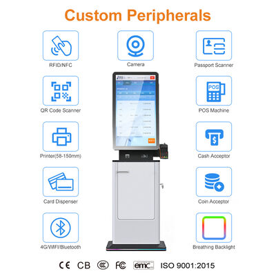 OEM ODM Auto Pay Self Parking Station Hotel Airport Automated Check in Self Card Dispenser Ticket Printer Payment Kiosk Machine